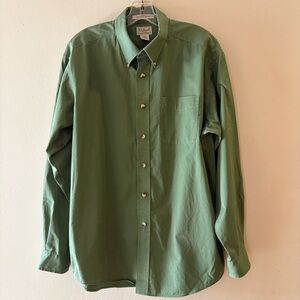 L.L. Bean Green Long-Sleeve Button-Down Shirt, Like New, Sz L-Regular.